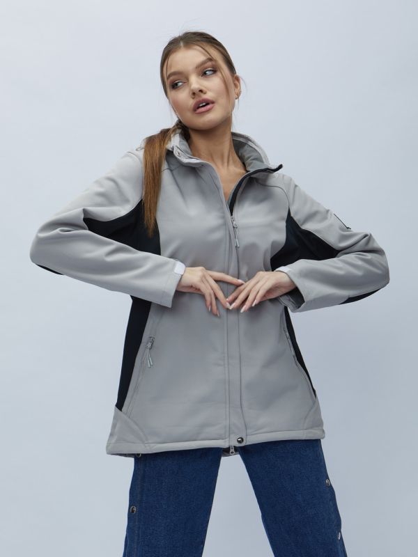 Women's windbreaker MTFORCE large size gray 22211Sr